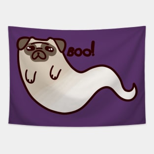 Ghost Pug Tapestry