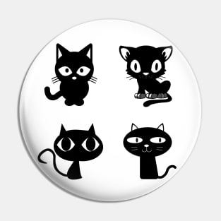 Black cat pack Pin