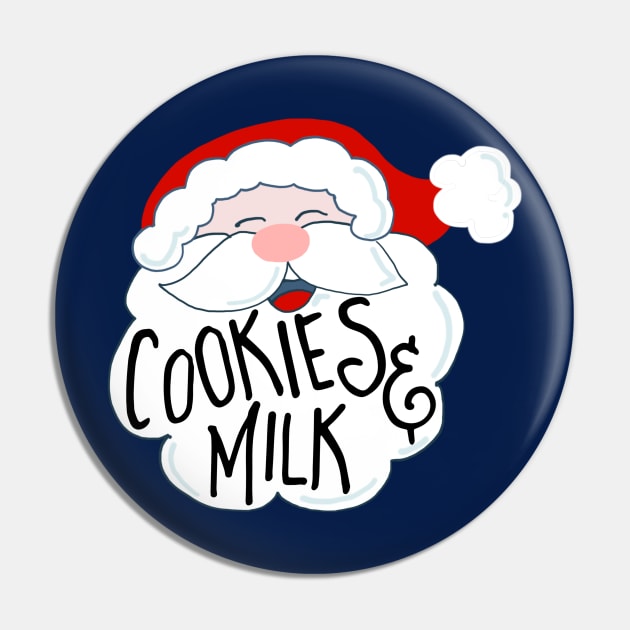 Santa, Cookies and Milk Pin by KathrinLegg