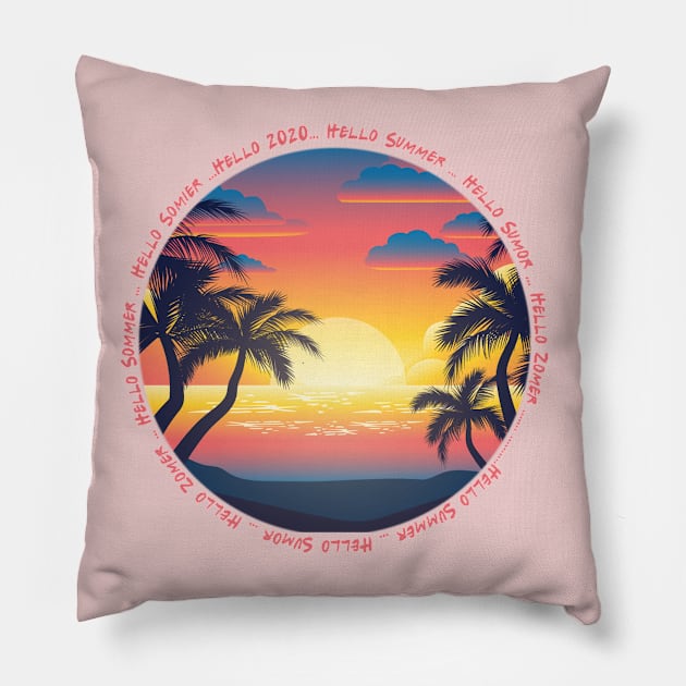 Hello summer Pillow by qrotero