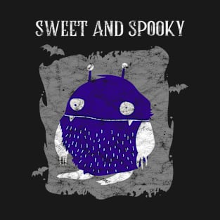 Distressed Sweet and Spooky Cute fuzzy monster T-Shirt