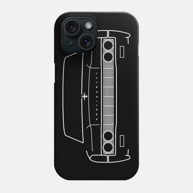 1967 vintage Lincoln Continental outline graphic (white) Phone Case by soitwouldseem