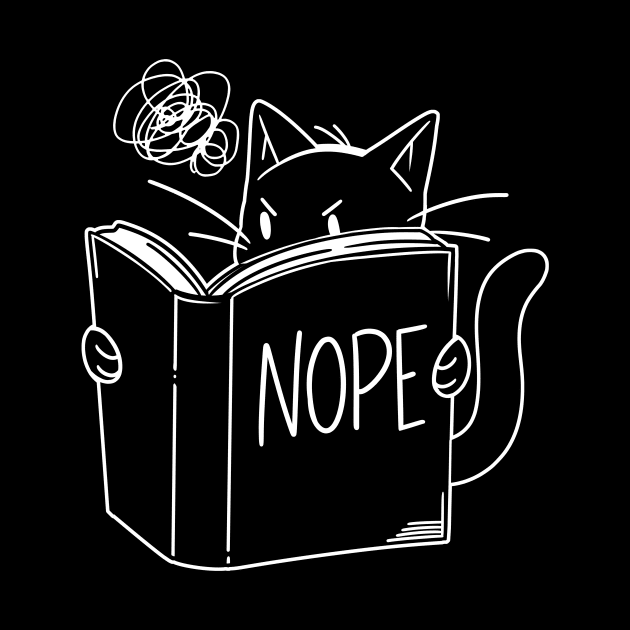 Cat Reading Book NOPE by Tobe Fonseca by Tobe_Fonseca