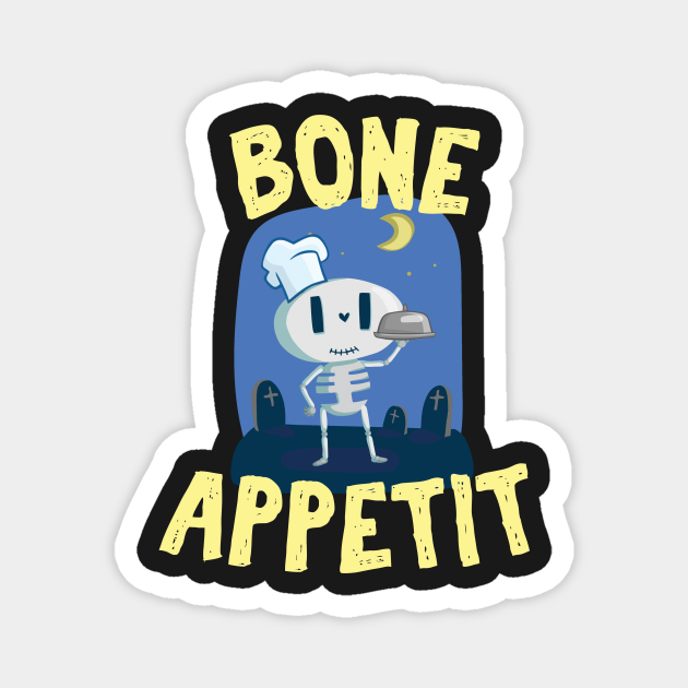 Cute Bone-appetit - bon appetit skeleton chef for Halloween pun - Cute