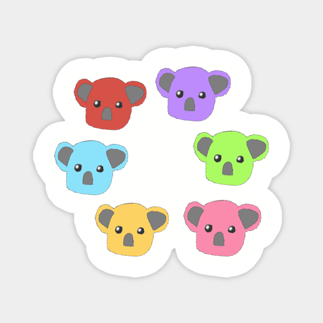 Multicoloured Koalas Magnet by cherubi19