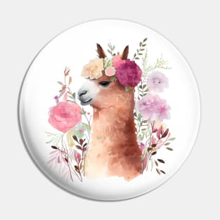 lama with flowers Pin