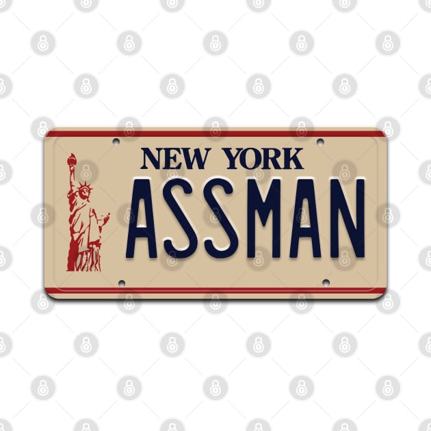 Kramer's ASSMAN License Plate by tvshirts