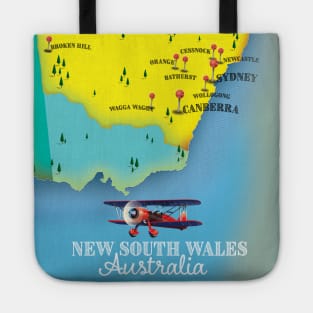 new south wales Australia map travel poster Tote