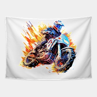 Moto Racing Fast Speed Competition Abstract Tapestry