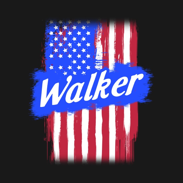 American Flag Walker Family Gift For Men Women, Surname Last Name by darius2019