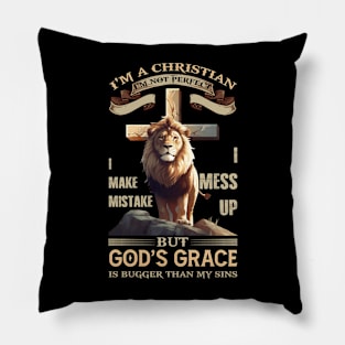 Jesus I'm A Christian I'm Not Perfect I Make Mistake Pillow