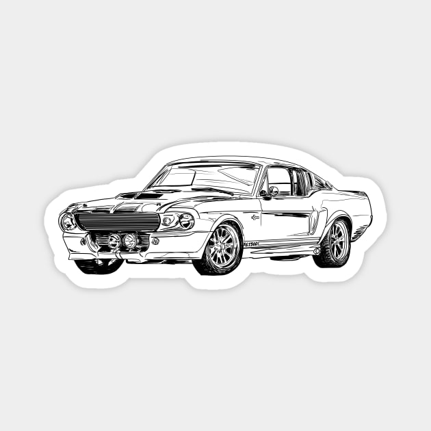 American Classic Muscle Cars Magnet by Hot-Mess-Zone