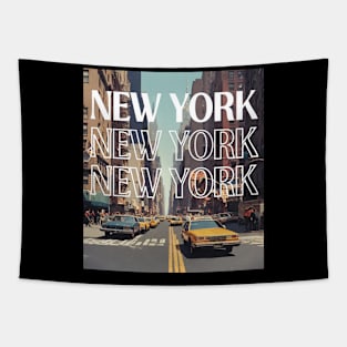 new york retro car street nyc Tapestry