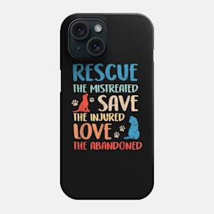 Vintage Animal Rescue Dog Cat Lovers Costume Pet Owners Phone Case