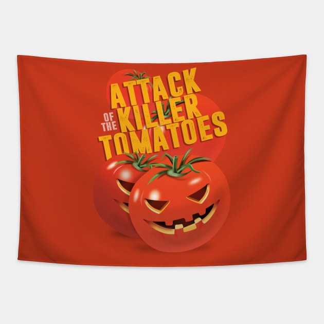 Attack of the Killer Tomatoes - Alternative Movie Poster Tapestry by MoviePosterBoy