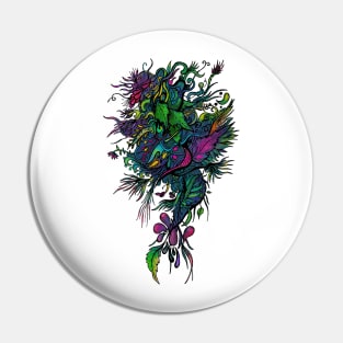 Blooming Doodle Art Pin