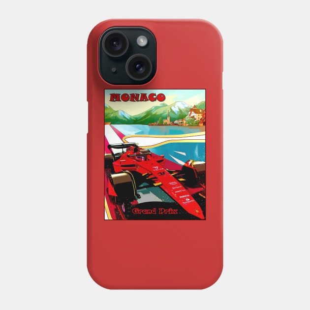 Monaco Grand Prix Automoble Advertising Road Race Print Phone Case by posterbobs