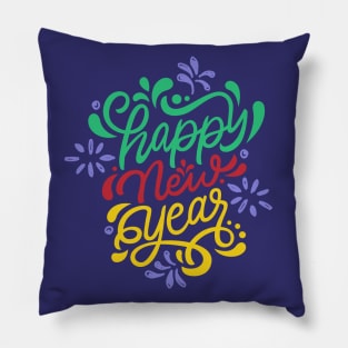 Vibrant and Festive Happy New Year Pillow