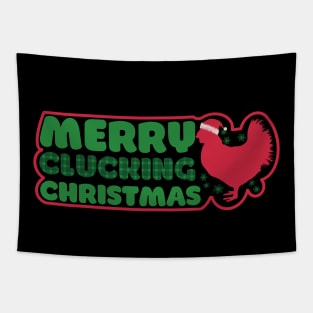 Merry Clucking Christmas Tapestry