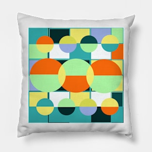 Abstract Mid Century Circles Pattern Pillow