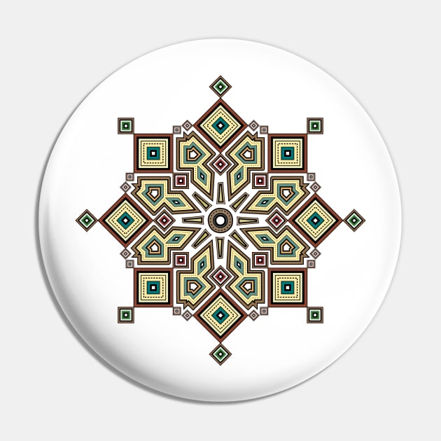 Berber Motif Mandala Pin by CyclopsDesigns