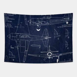 Blueprint Yakovlev Yak7 URSS Tapestry