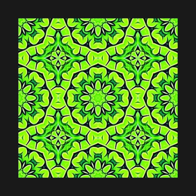 Pretty Green Leaves Lucky Clover Greenery Pattern 9 by BubbleMench