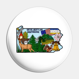 Pennsylvania Symbols Pin