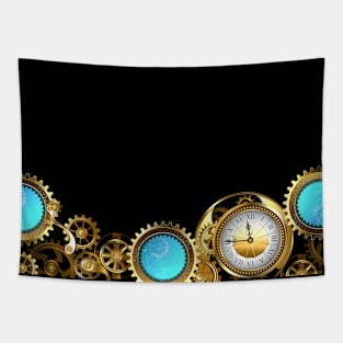 Long border with turquoise lenses Tapestry