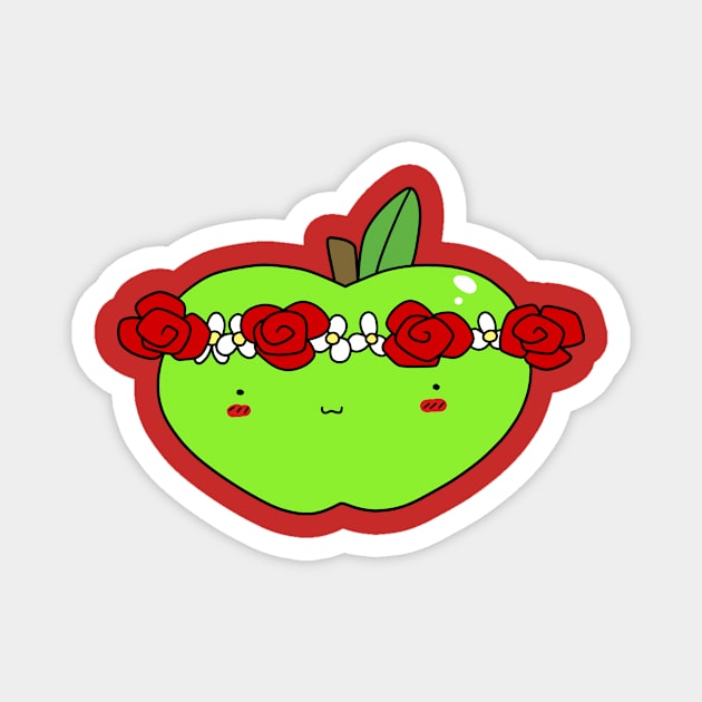 Flower Crown Green Apple Magnet by saradaboru