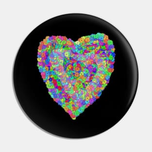 Fluffy Rainbow Textured Heart Pin