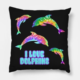 Tie Dye Dolphins Pillow