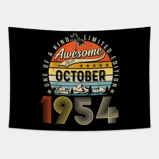 Awesome Since October 1954 Vintage 69th Birthday Tapestry