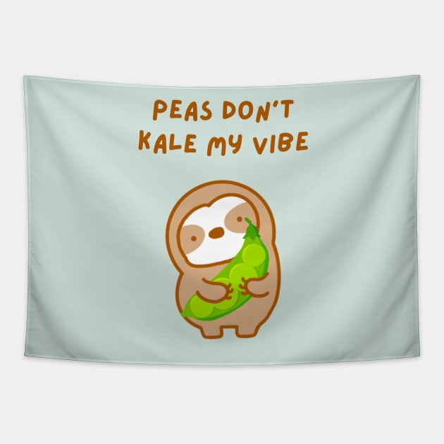 Please Don’t Kill My Vibe Peas and Kale Sloth Tapestry by theslothinme