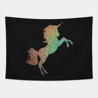 Holographic Rainbow Faux Glitter Unicorn Tapestry