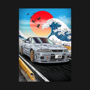 The Great Wave off Nissan Skyline GT-R R33 T-Shirt