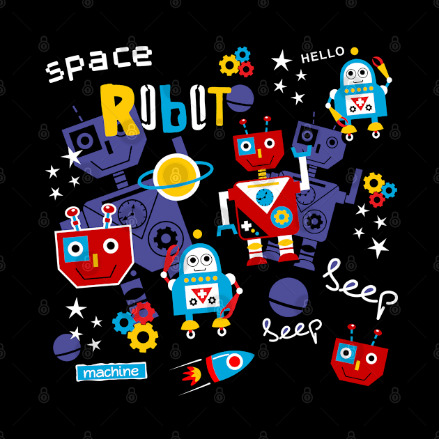 Space robot doodle by Mako Design 