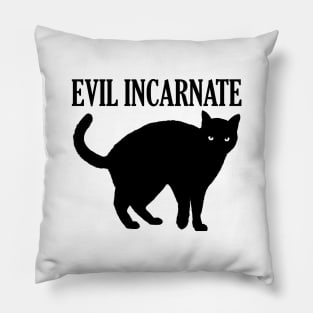 Evil Incarnate Black Cat Pillow