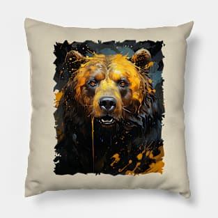 Brown Bear Painting Pillow