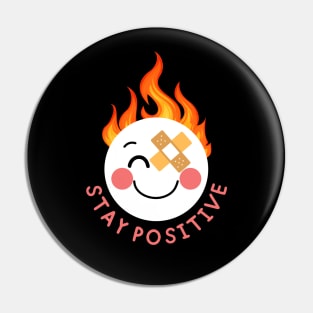 Burning Smiley Face Depression Mental Health Cute Funny Gift Sarcastic Happy Fun Introvert Awkward Geek Hipster Silly Inspirational Motivational Birthday Pin