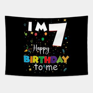 Kids Seven 7Yr 7Th Birthday Happy Birthday Boys Girls 7 Years Old Tapestry