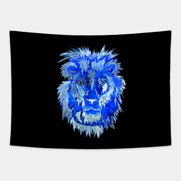 Blue Lion Spirit Tapestry by ZeichenbloQ