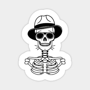 Cool stylish skeleton with hat fashion lover Magnet