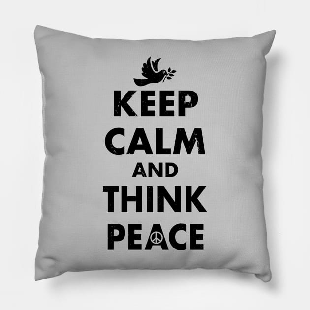 Anti-War Peace Slogan Keep Calm Pro-Peace Retro Meme Pillow by BoggsNicolas