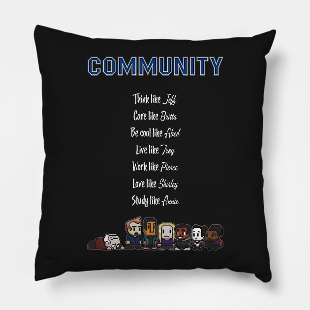 To be like Community · TV show black Pillow by Uwaki