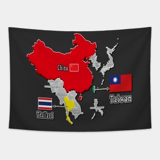 where is taiwan world map | taiwan location map_not Thailand and China_black Tapestry