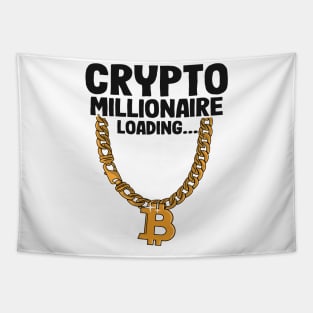 Crypto Millionaire Loading Funny Bitcoin Gold Chain BTC Gift Tapestry