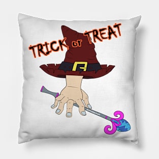 Enchanted Halloween hat trick or treat in orange Pillow