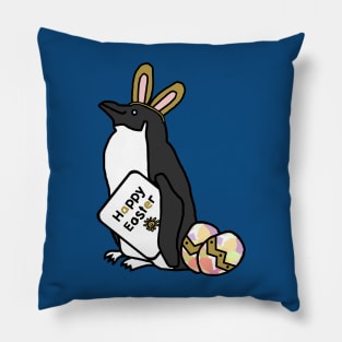 Happy Easter Bunny Ears on Penguin Pillow