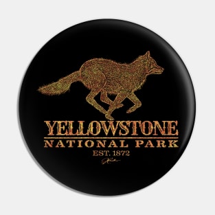 Yellowstone National Park Running Wolf Pin